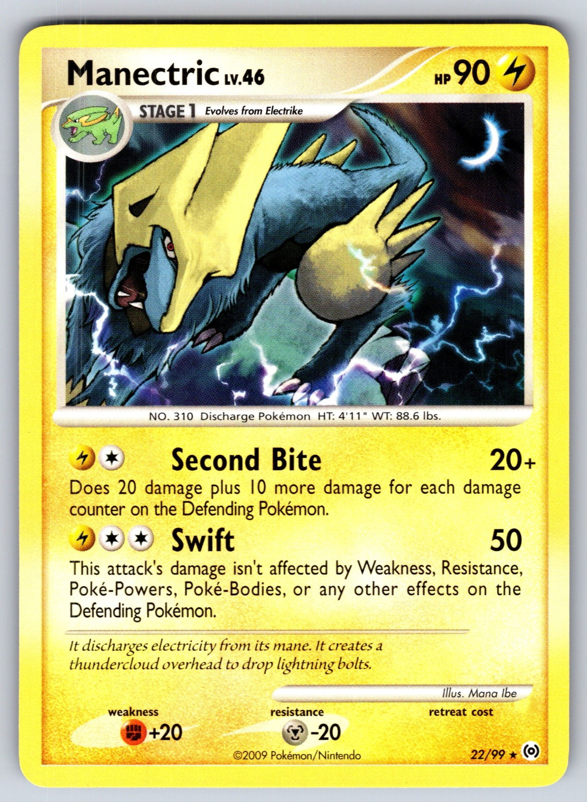 Manectric (22) Rare Arceus 22/99 LP 2009