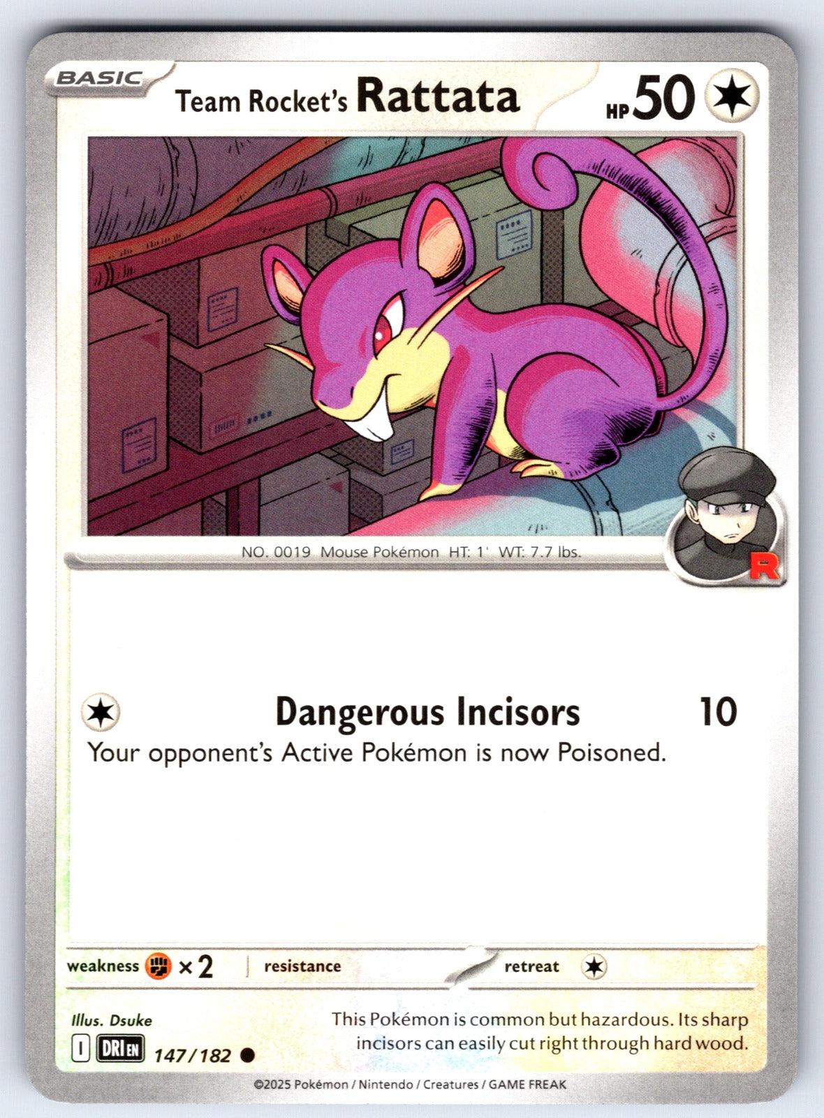 Team Rocket's Rattata Common SV10: Destined Rivals 147/182 NM 2025