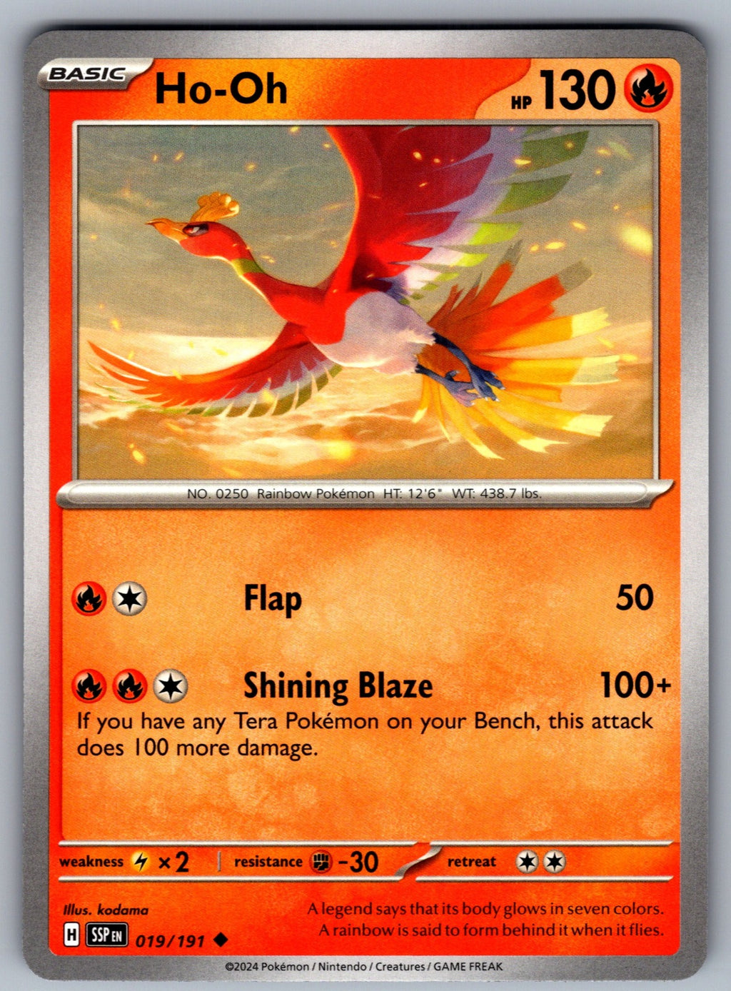 Ho-Oh Uncommon SV08: Surging Sparks 019/191 NM 2024