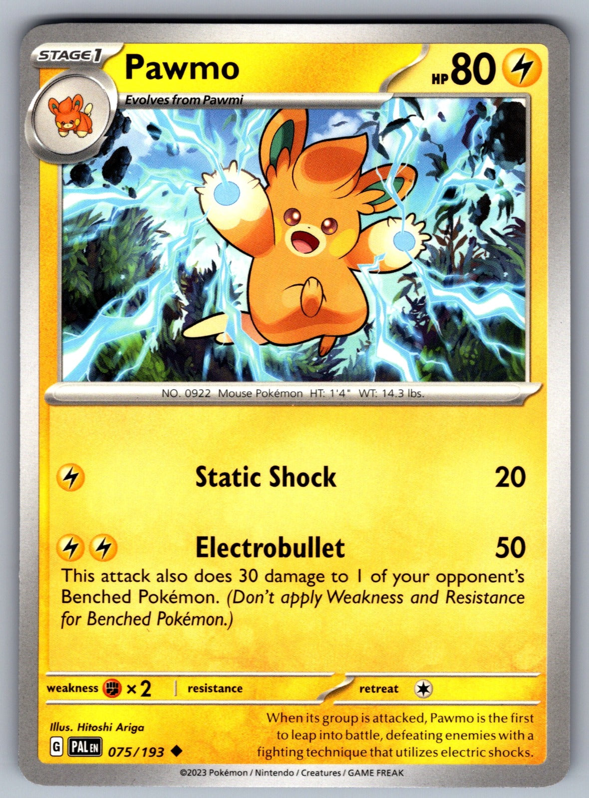 Pawmo Uncommon SV02: Paldea Evolved 075/193 NM 2023