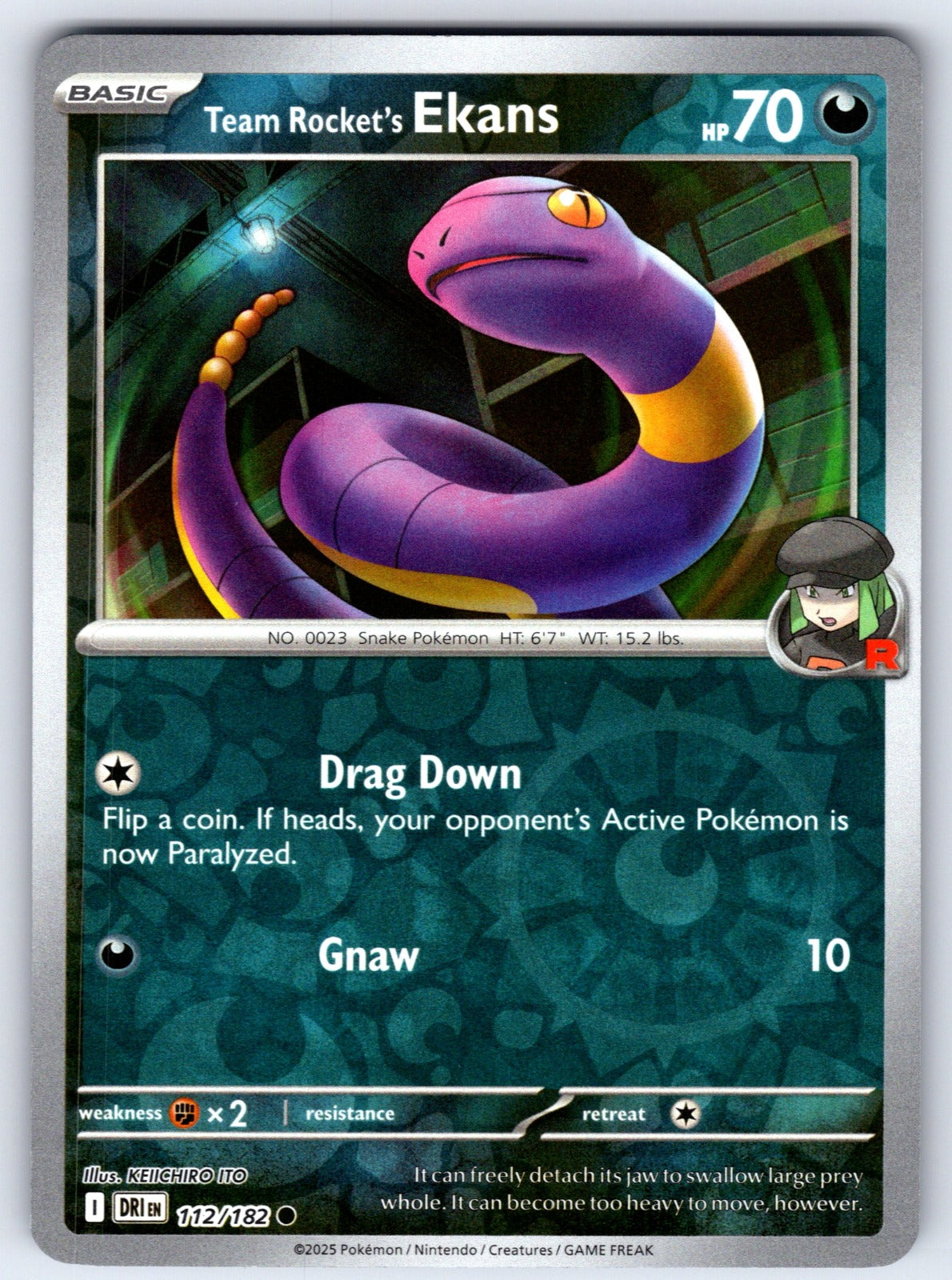 Team Rocket's Ekans Common SV10: Destined Rivals 112/182 NM 2025