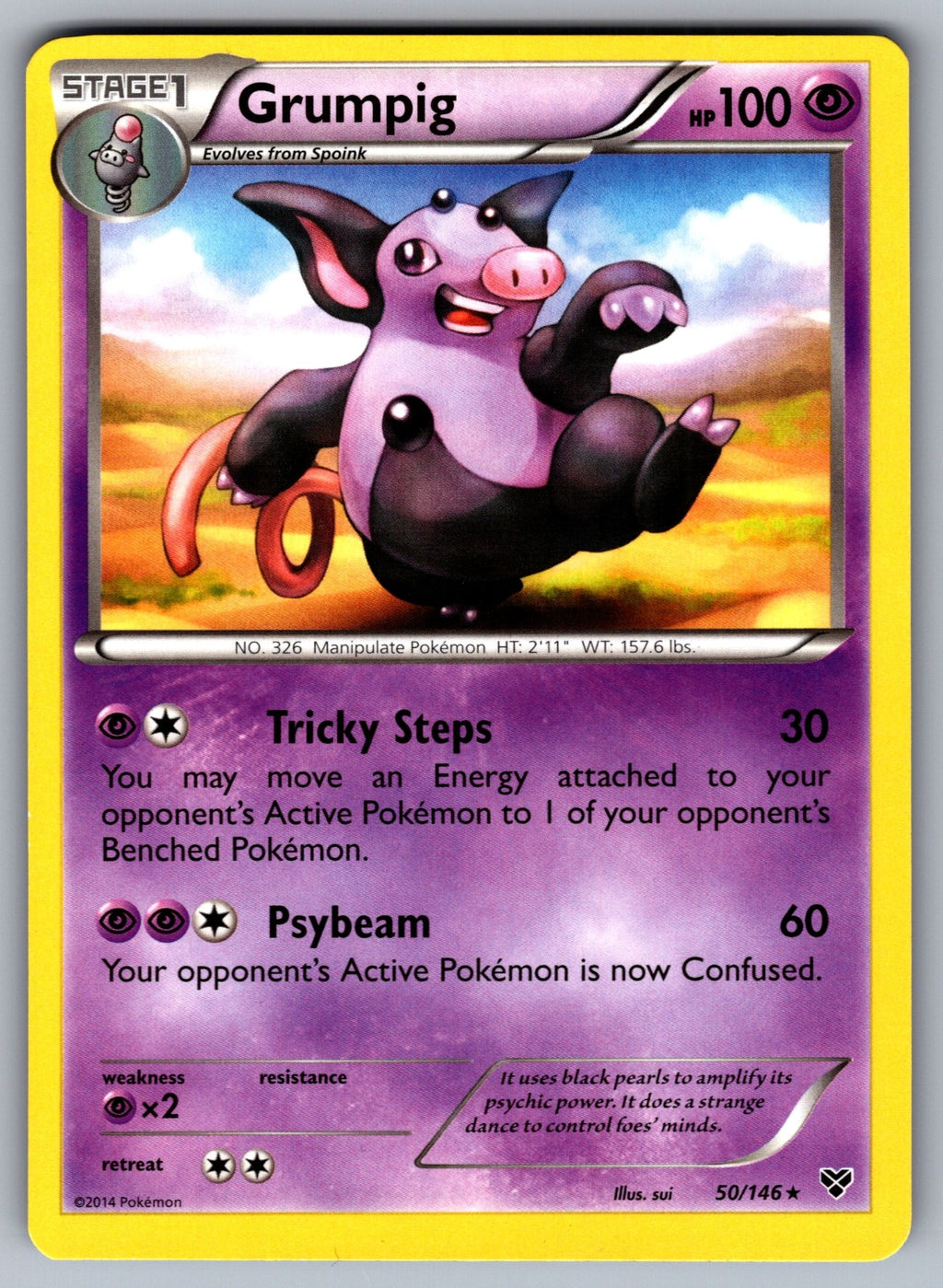 Grumpig Rare XY Base Set 50/146 LP 2014