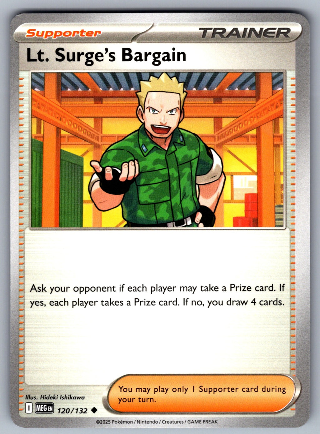 Lt. Surge's Bargain Uncommon ME01: Mega Evolution 120/132 NM 2025