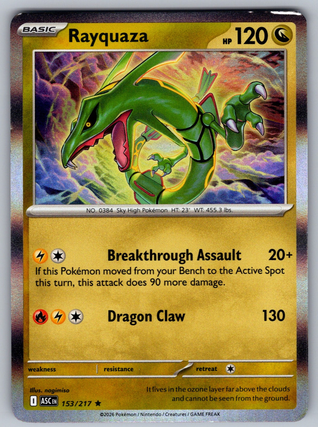 Rayquaza Holo Rare ME: Ascended Heroes 153/217 NM 2026