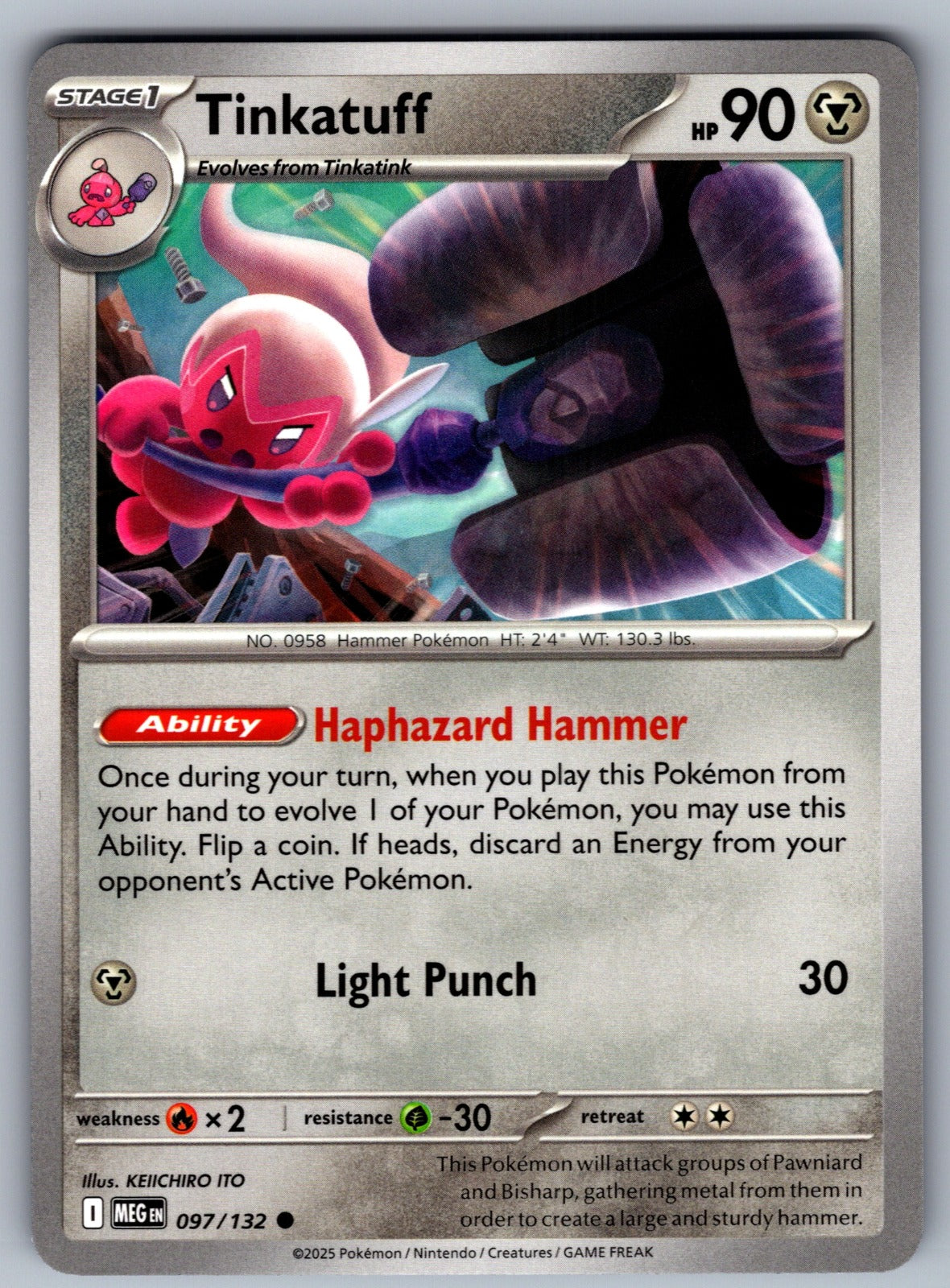 Tinkatuff Common ME01: Mega Evolution 097/132 NM 2025
