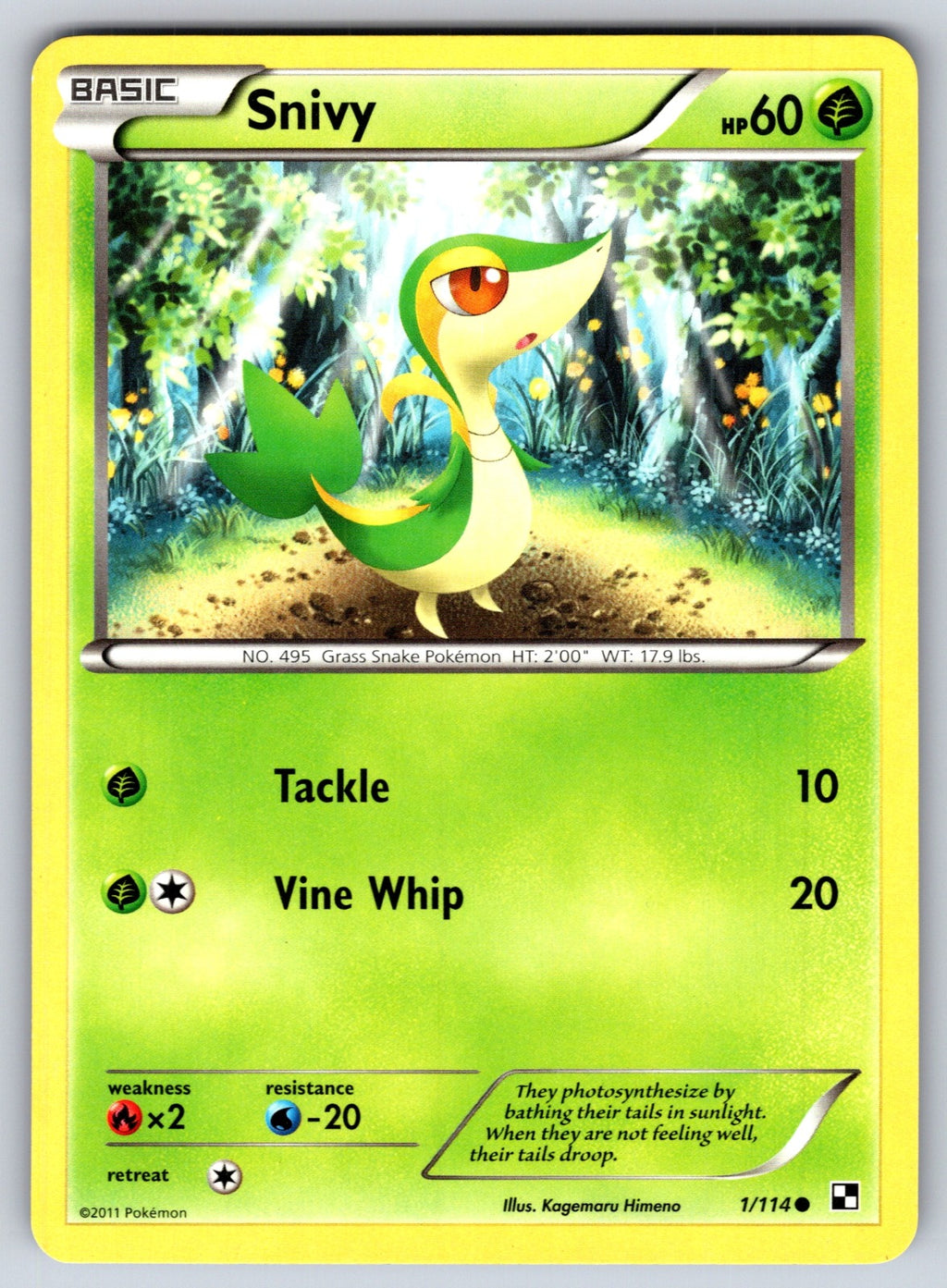 Snivy (2) Common Black and White 2/114 LP 2011