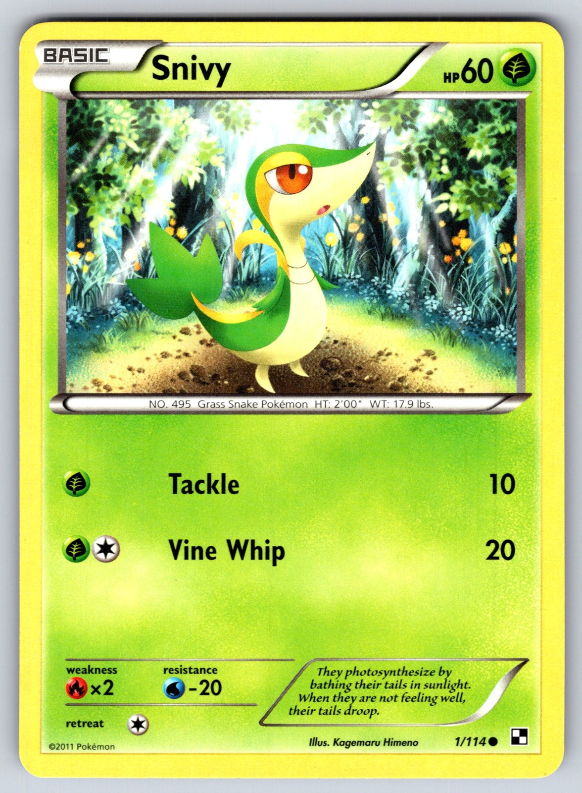 Snivy (2) Common Black and White 2/114 LP 2011