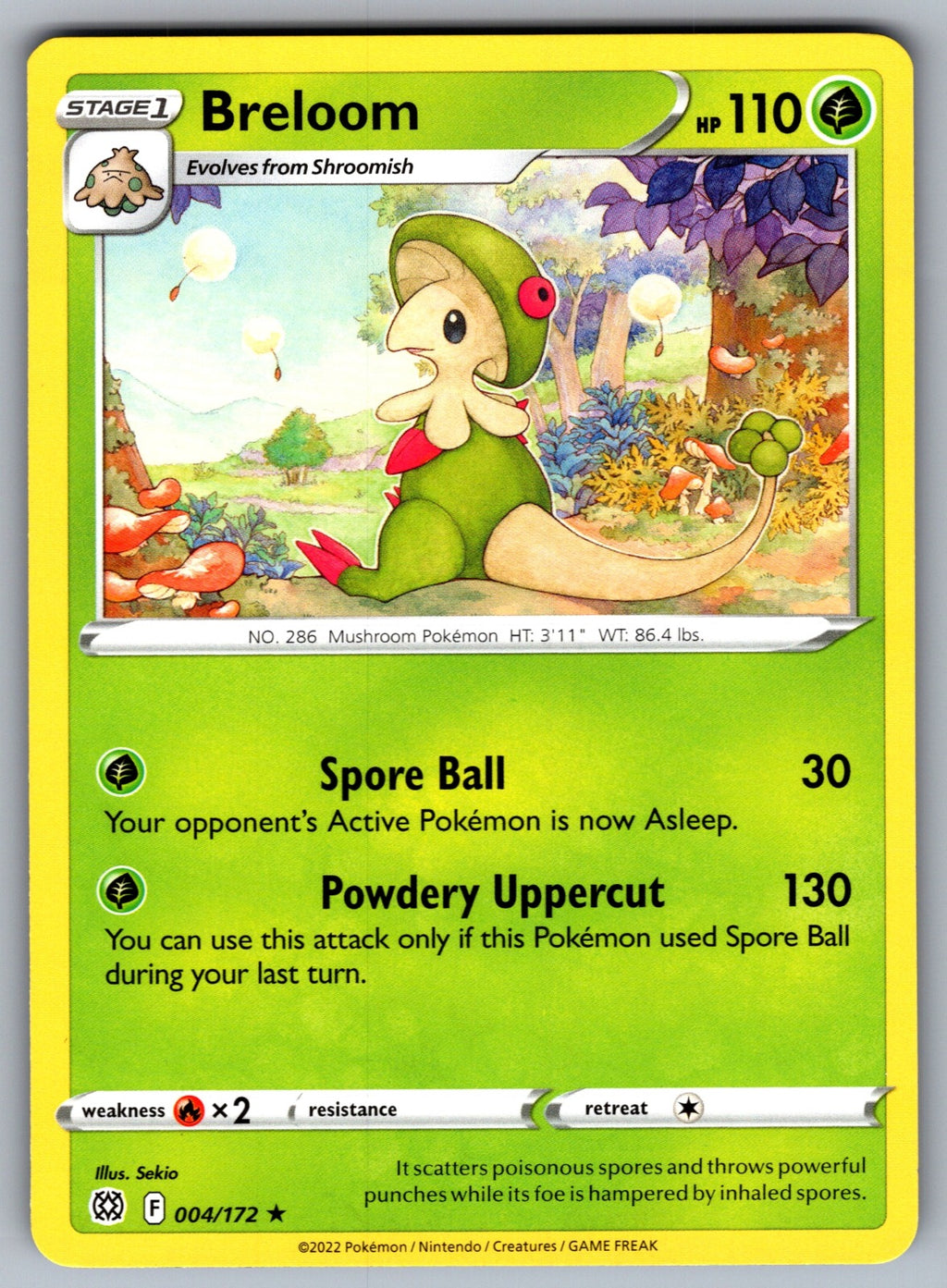 Breloom Rare SWSH09: Brilliant Stars 004/172 NM 2022