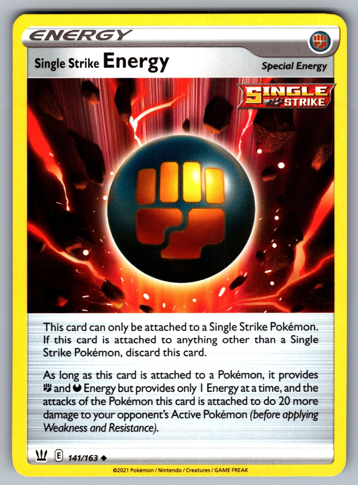 Single Strike Energy Uncommon SWSH05: Battle Styles 141/163 NM 2021
