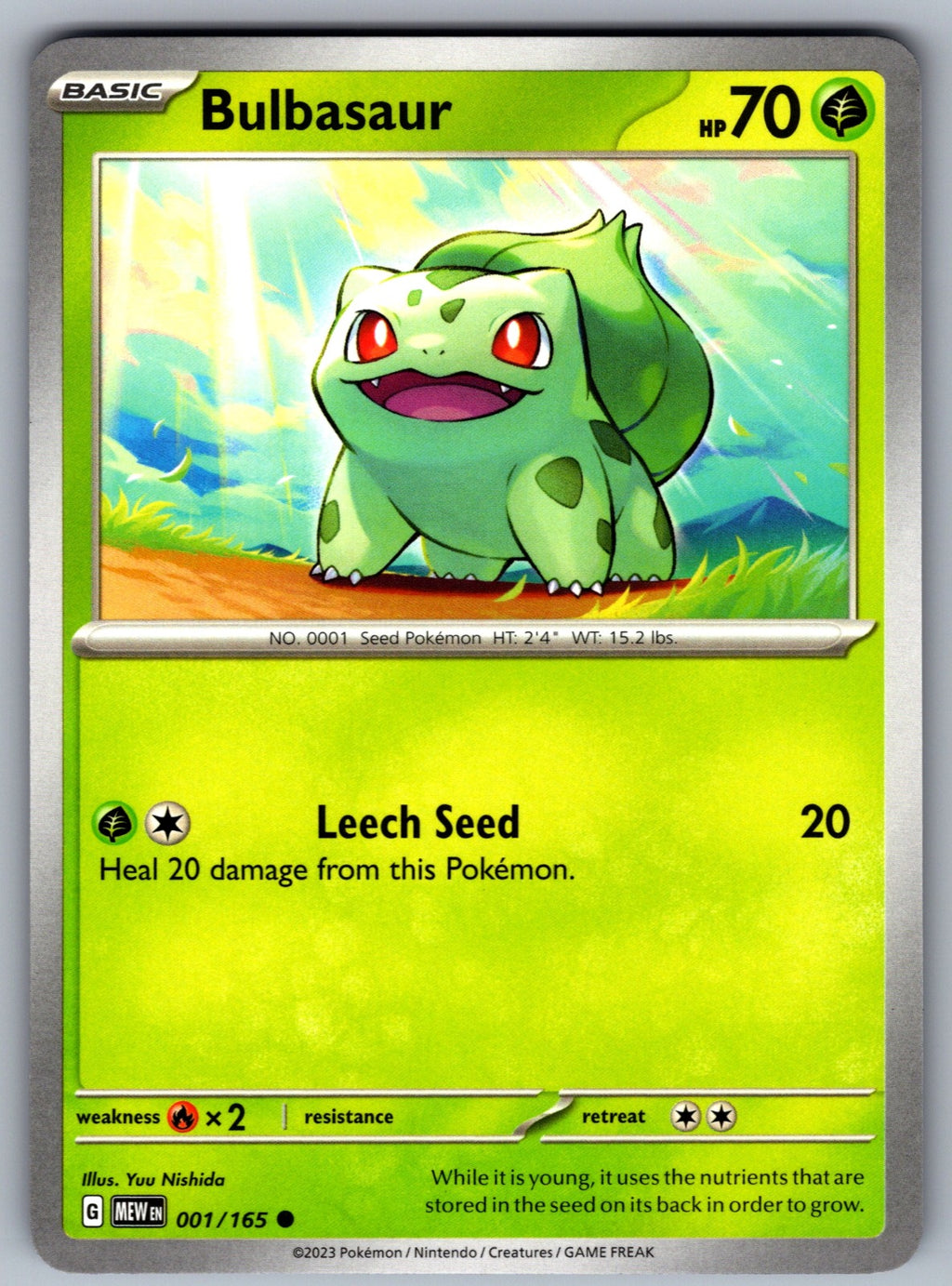 Bulbasaur Common SV: Scarlet & Violet 151 001/165 NM 2023
