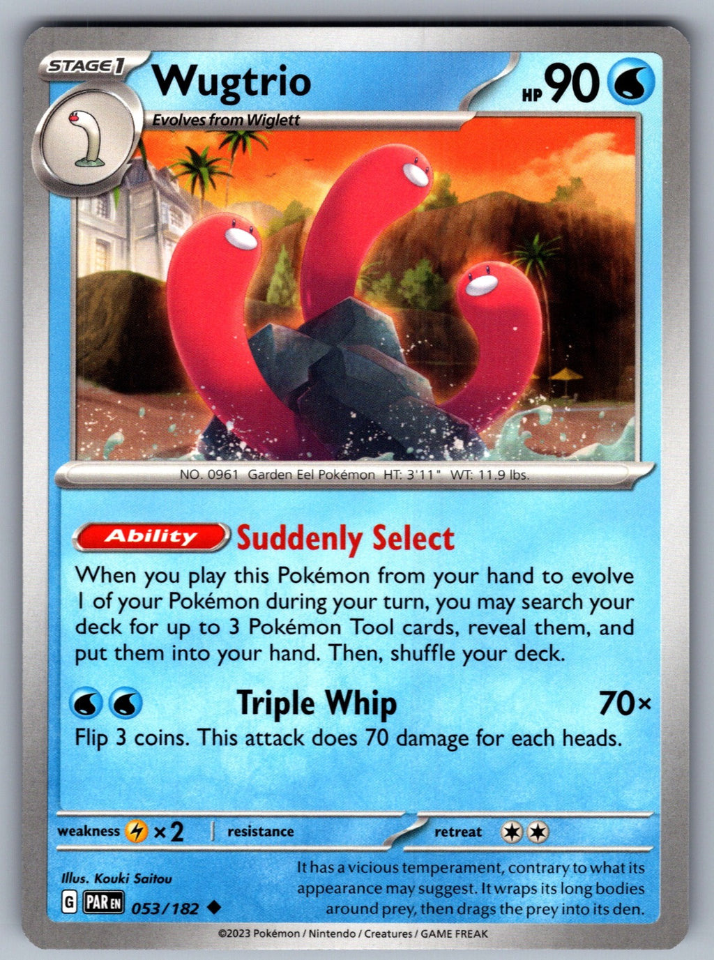 Wugtrio Uncommon SV04: Paradox Rift 053/182 NM 2023