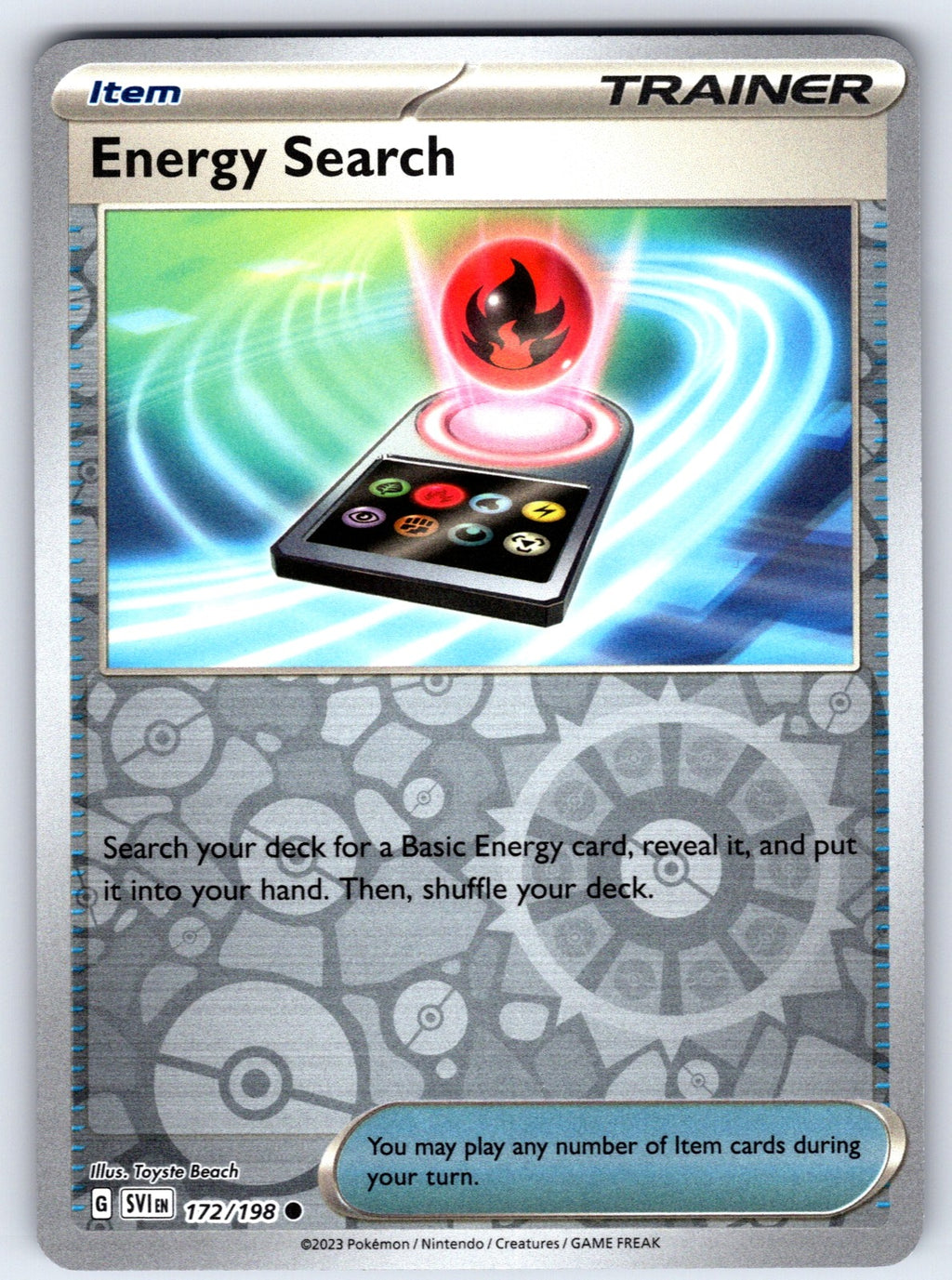 Energy Search Reverse Holo Common SV01: Scarlet & Violet Base Set 172/198 NM 2023