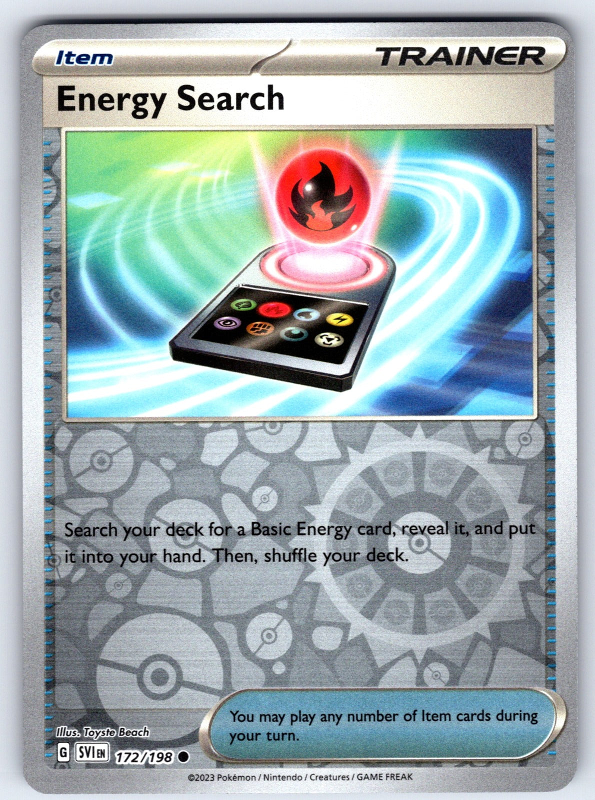 Energy Search Reverse Holo Common SV01: Scarlet & Violet Base Set 172/198 NM 2023