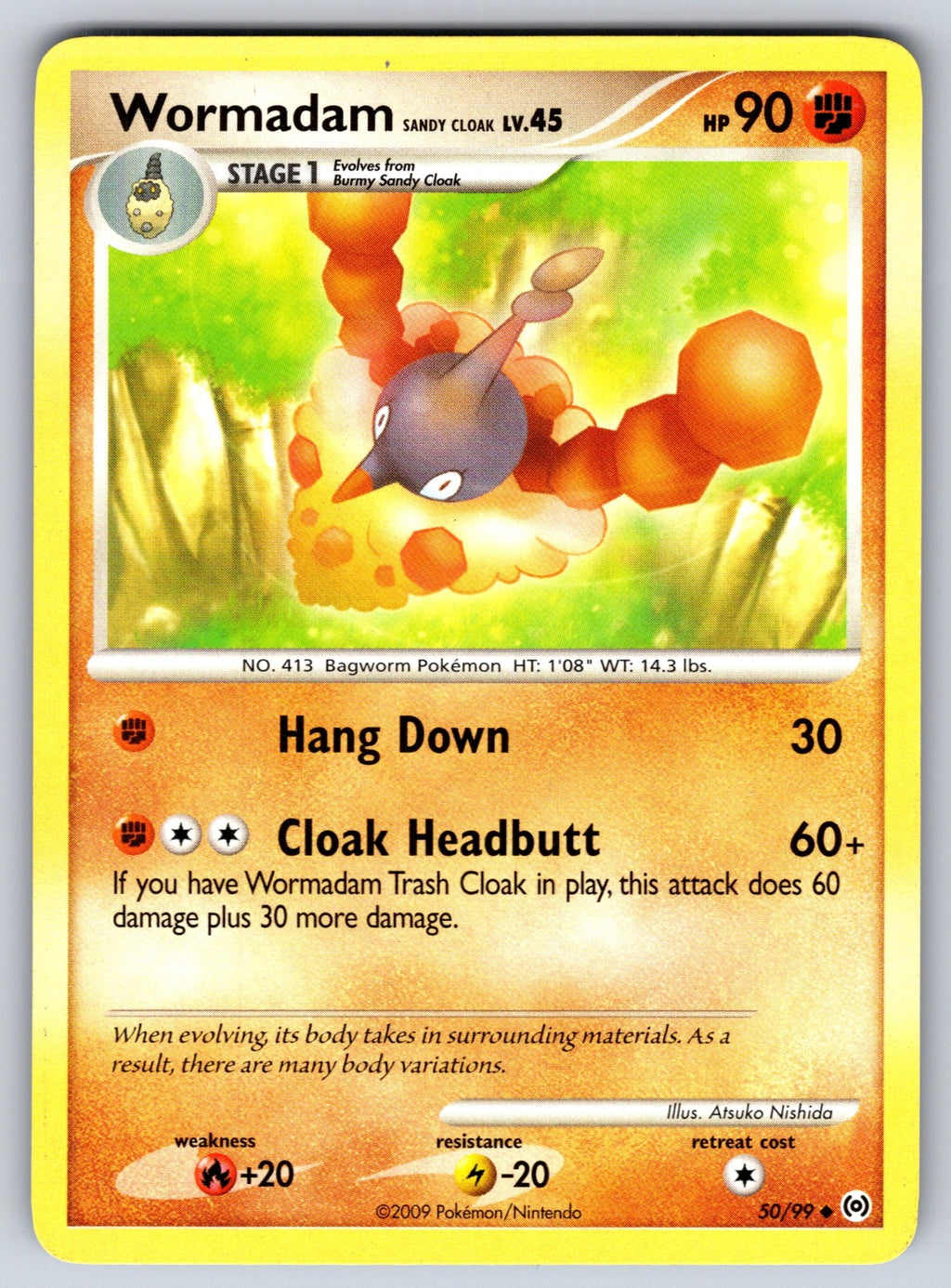 Wormadam Sandy Cloak Uncommon Arceus 50/99 LP 2009