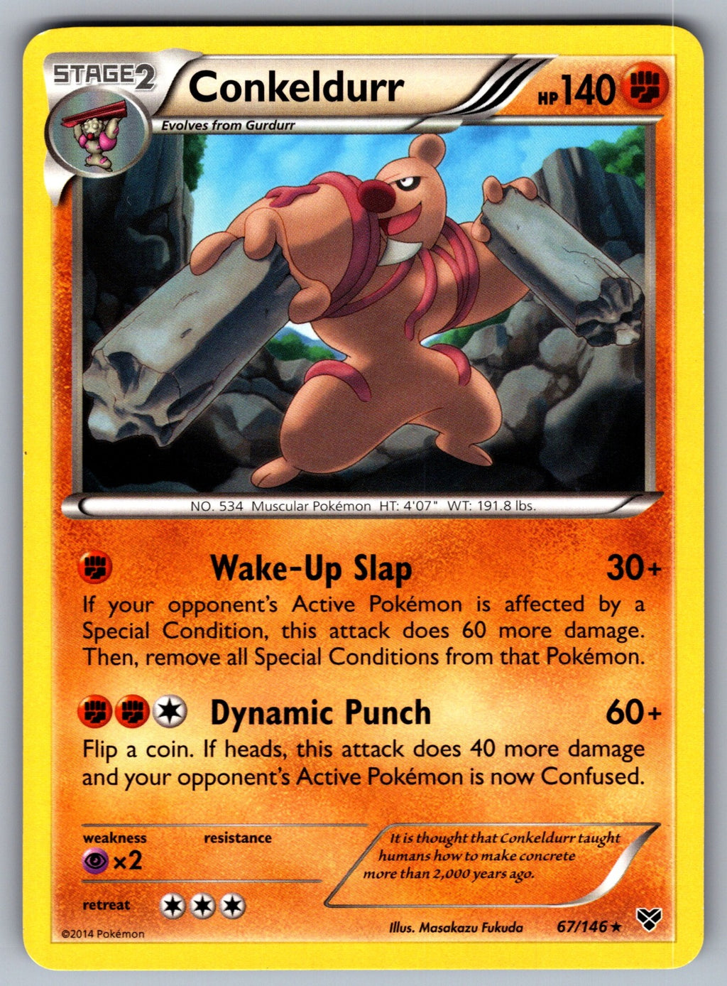 Conkeldurr Rare XY Base Set 67/146 LP 2014