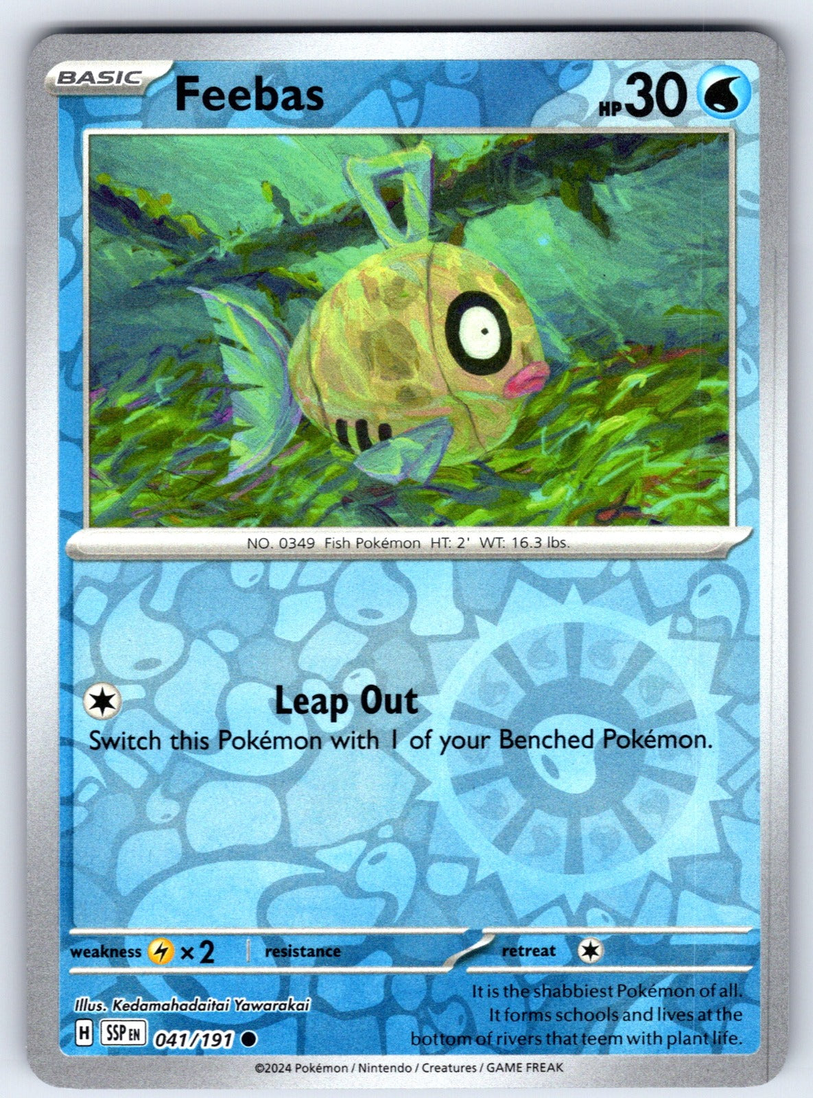 Feebas Reverse Holo Common SV08: Surging Sparks 041/191 NM 2024