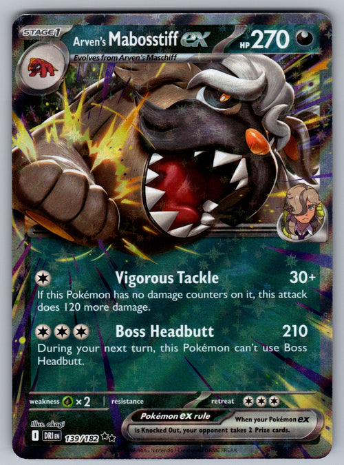 Arven's Mabosstiff ex - Holo Double Rare SV10: Destined Rivals 139/182 NM 2025