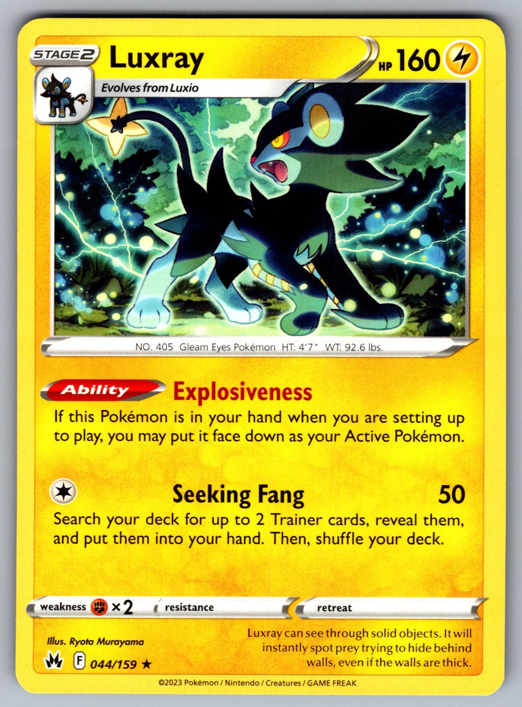 Luxray (44) Rare SWSH: Crown Zenith 044/159 NM 2023