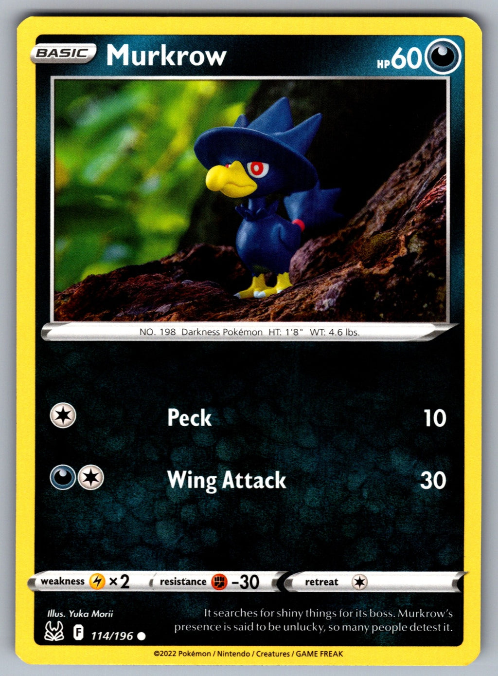 Murkrow Common SWSH11: Lost Origin 114/196 NM 2022