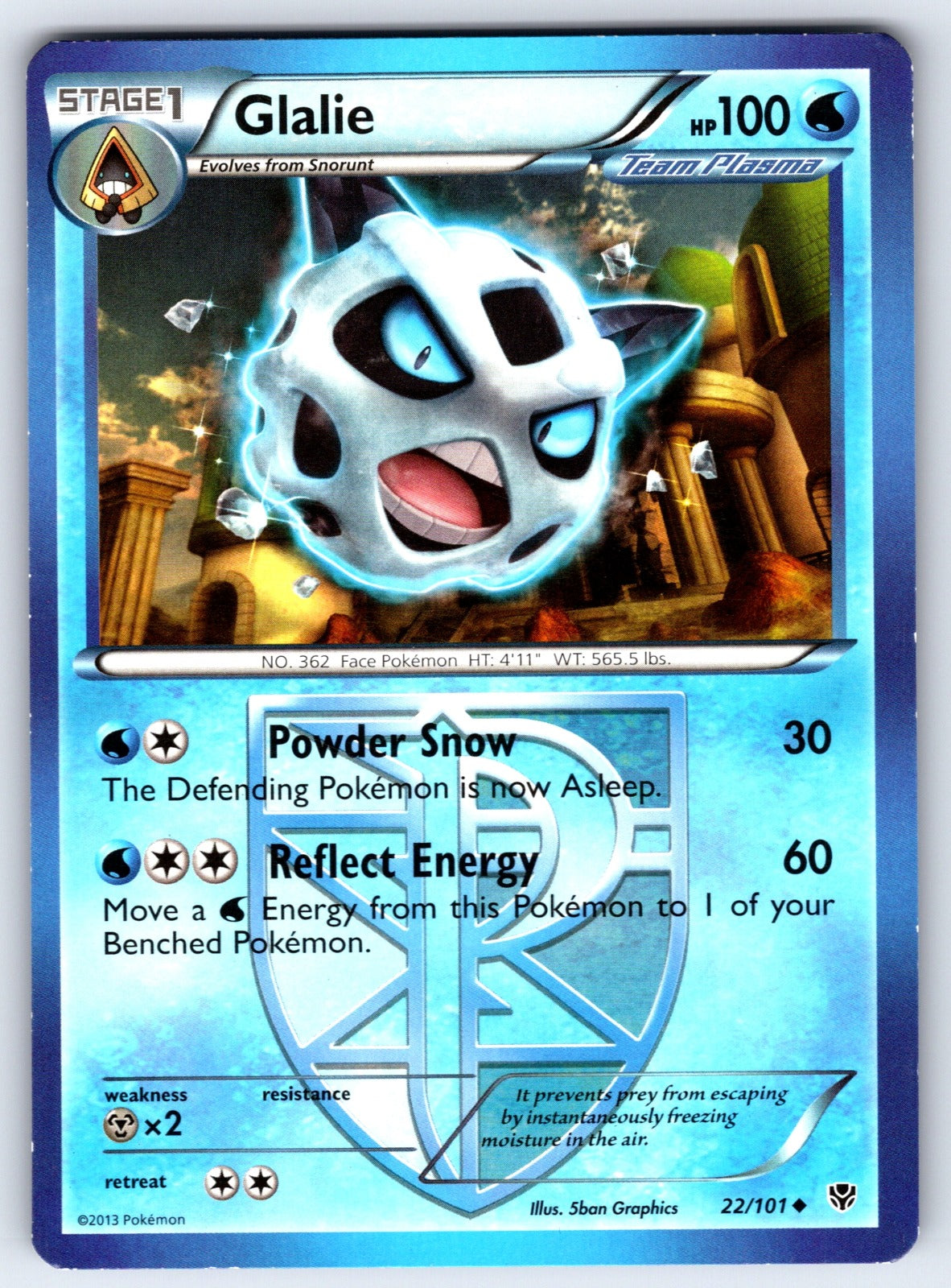 Glalie (Team Plasma) Uncommon Plasma Blast 22/101 LP 2013