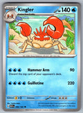 Kingler Uncommon SV: Scarlet & Violet 151 099/165 NM 2023