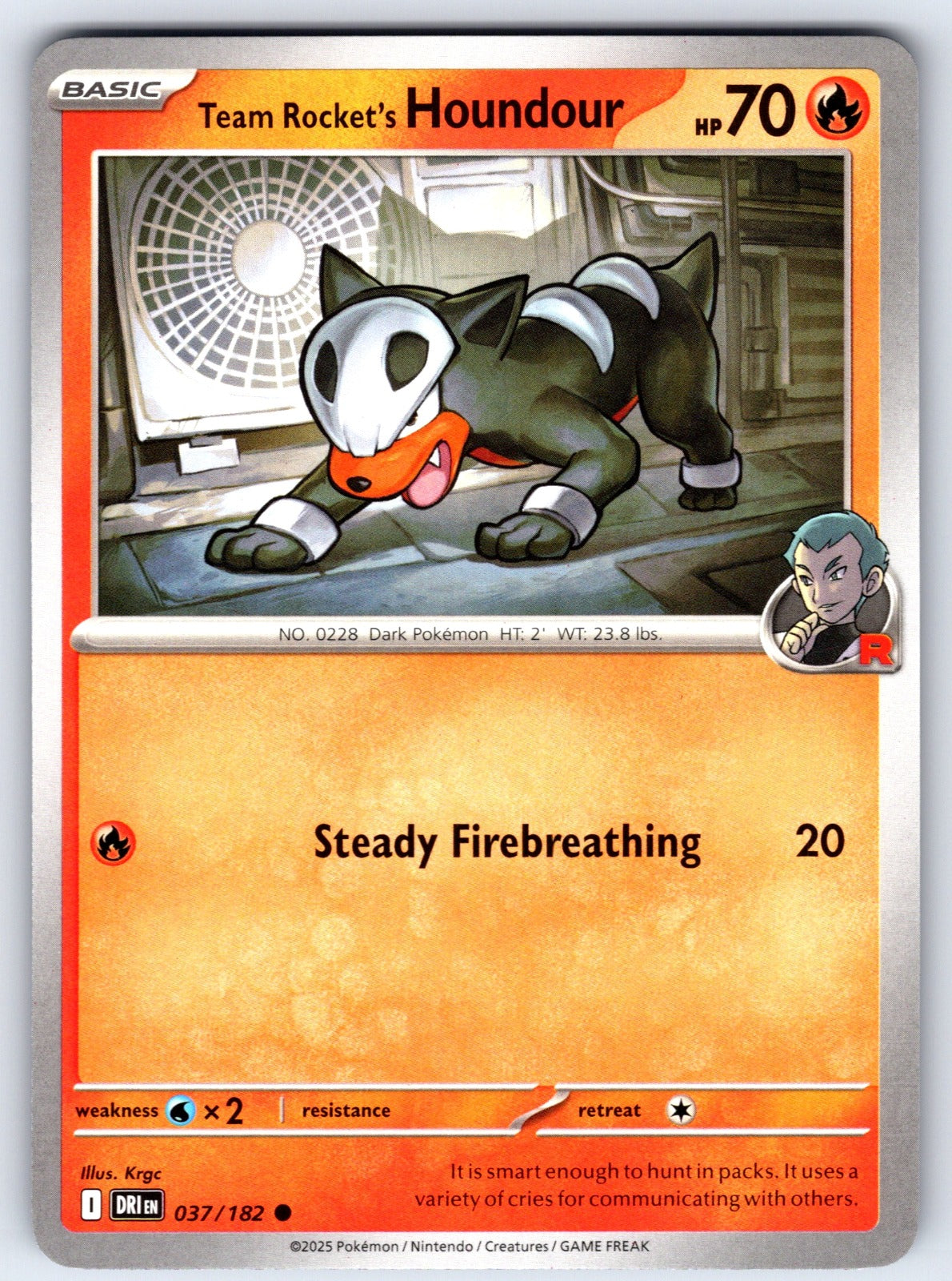 Team Rocket's Houndour Common SV10: Destined Rivals 037/182 NM 2025