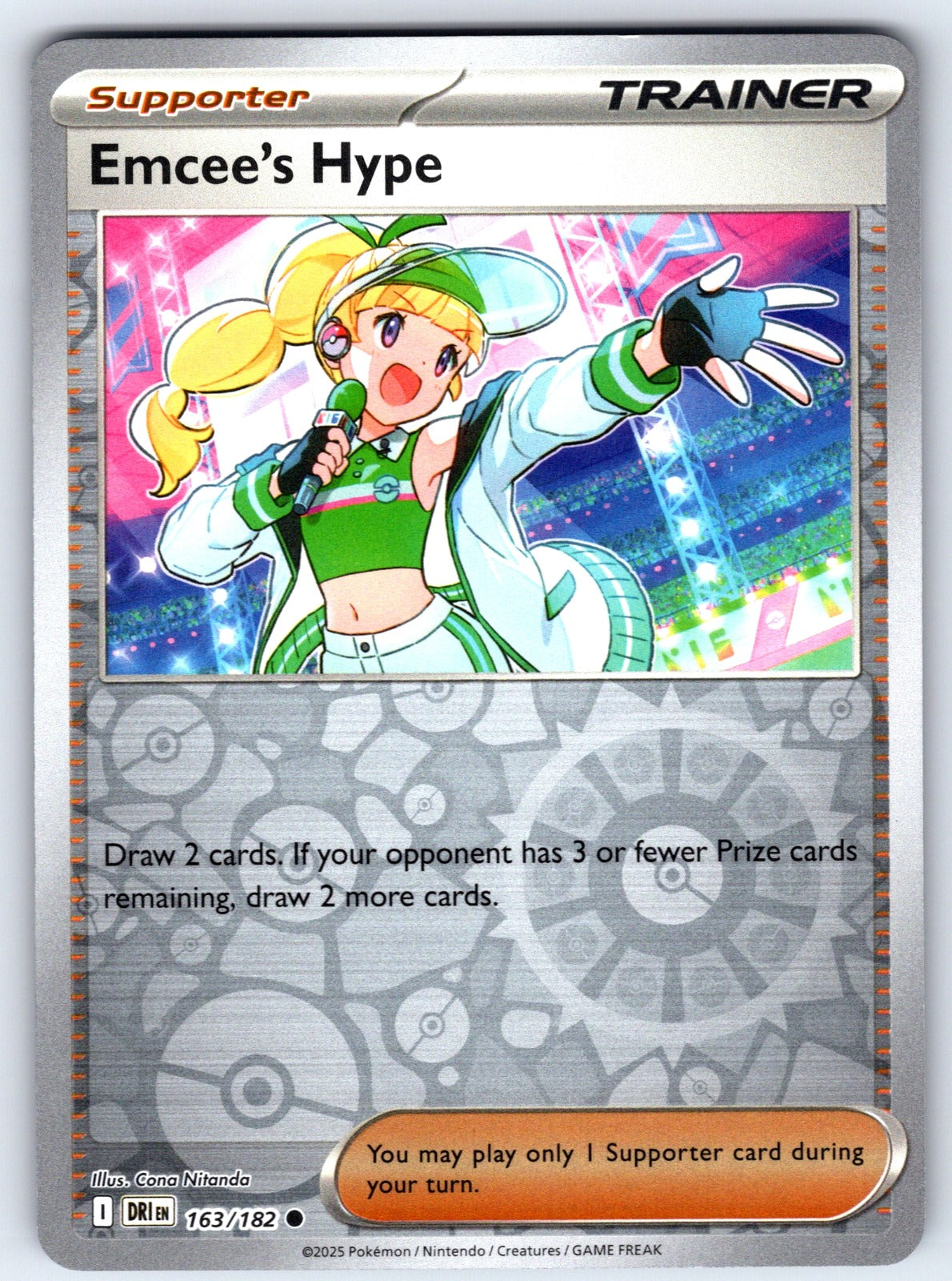Emcee's Hype Reverse Holo Common SV10: Destined Rivals 163/182 NM 2025