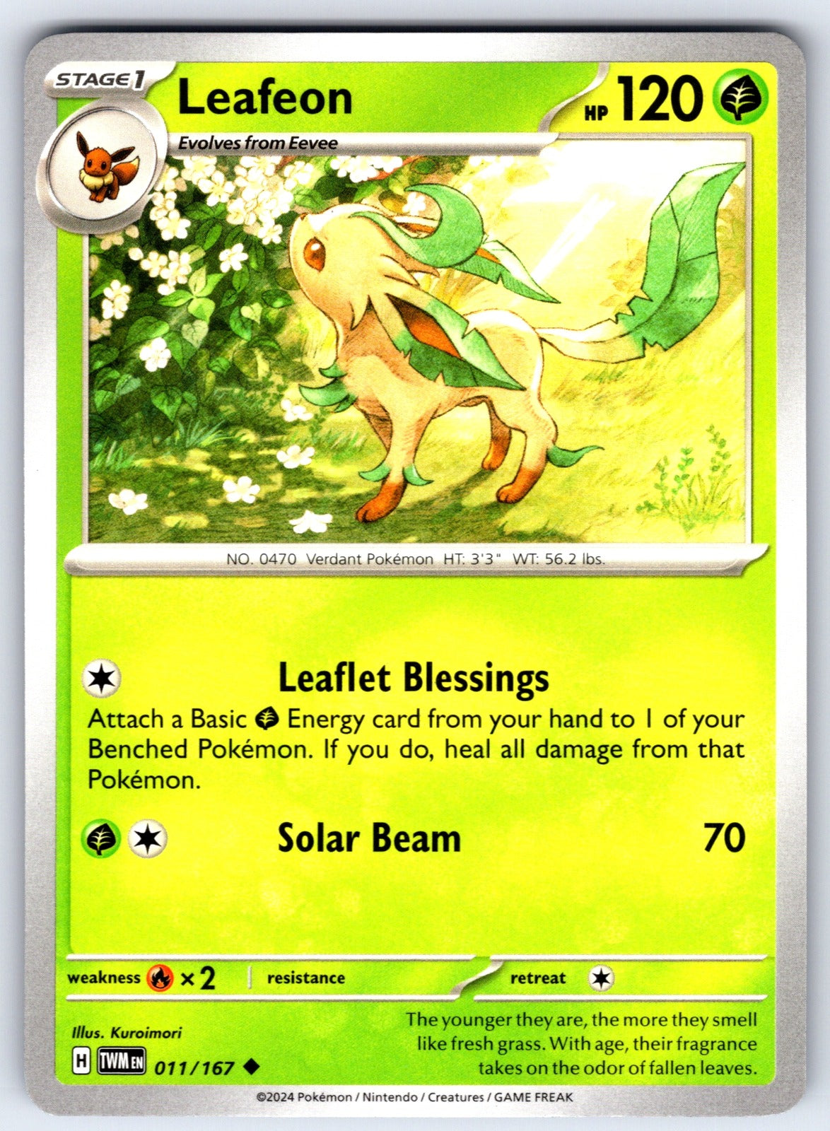 Leafeon Uncommon SV06: Twilight Masquerade 011/167 NM 2024