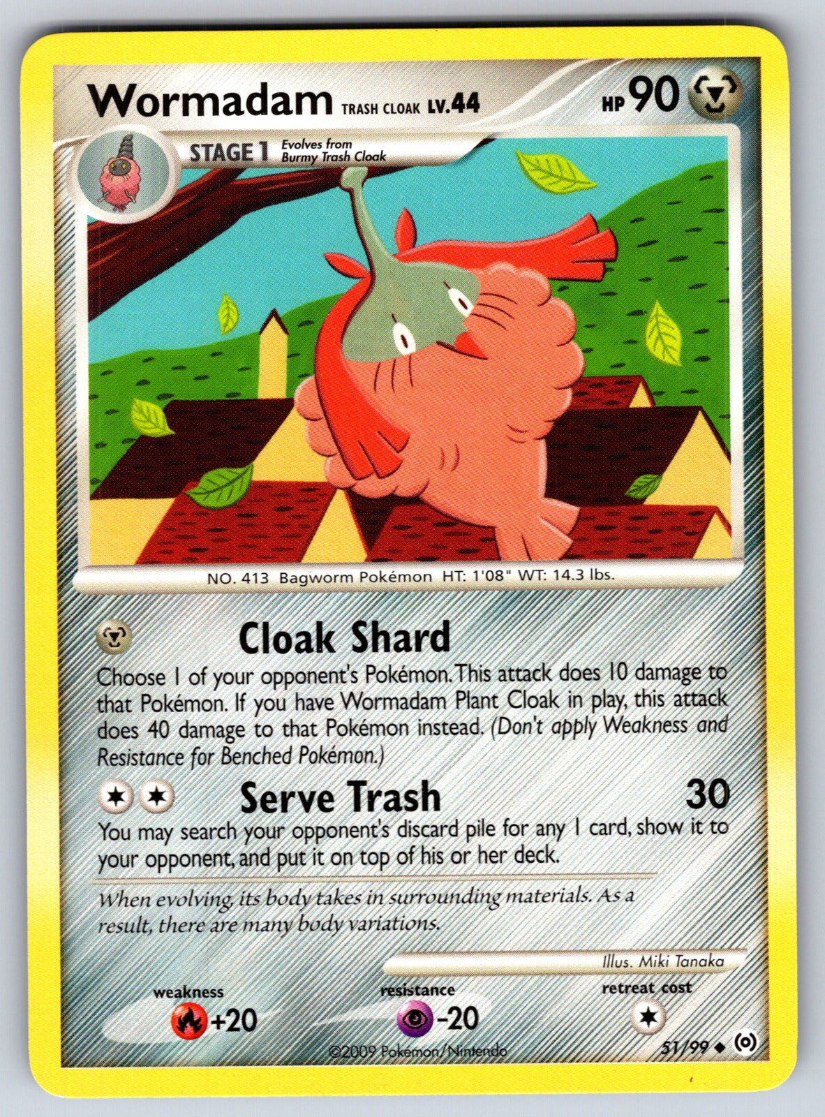 Wormadam Trash Cloak Uncommon Arceus 51/99 LP 2009