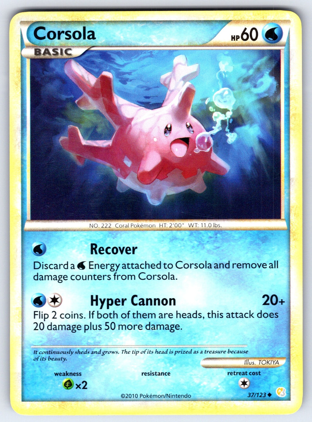 Corsola Uncommon HeartGold SoulSilver 37/123 LP 2010