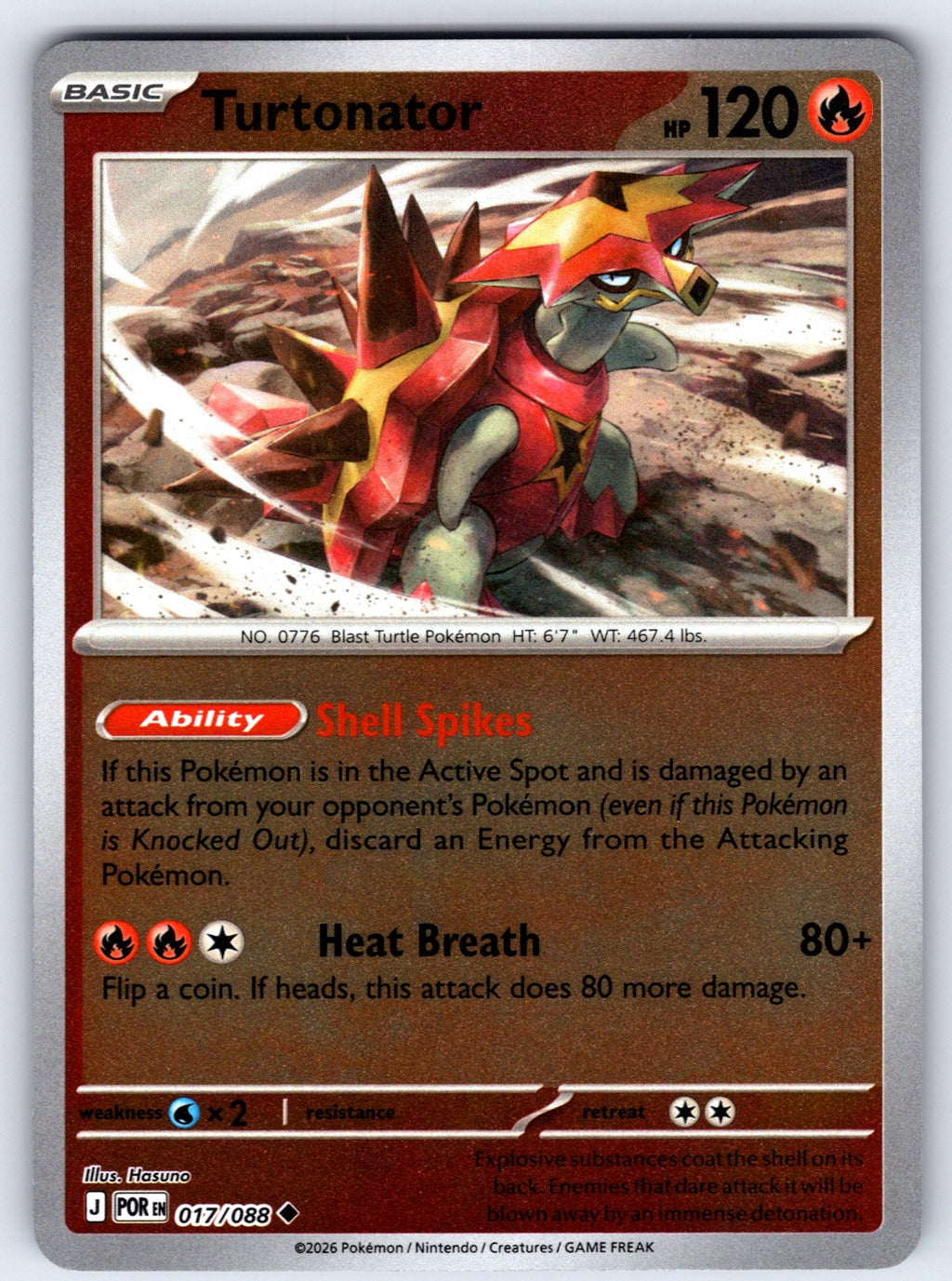 Turtonator Reverse Holo Uncommon ME03: Perfect Order 017/088 NM 2026