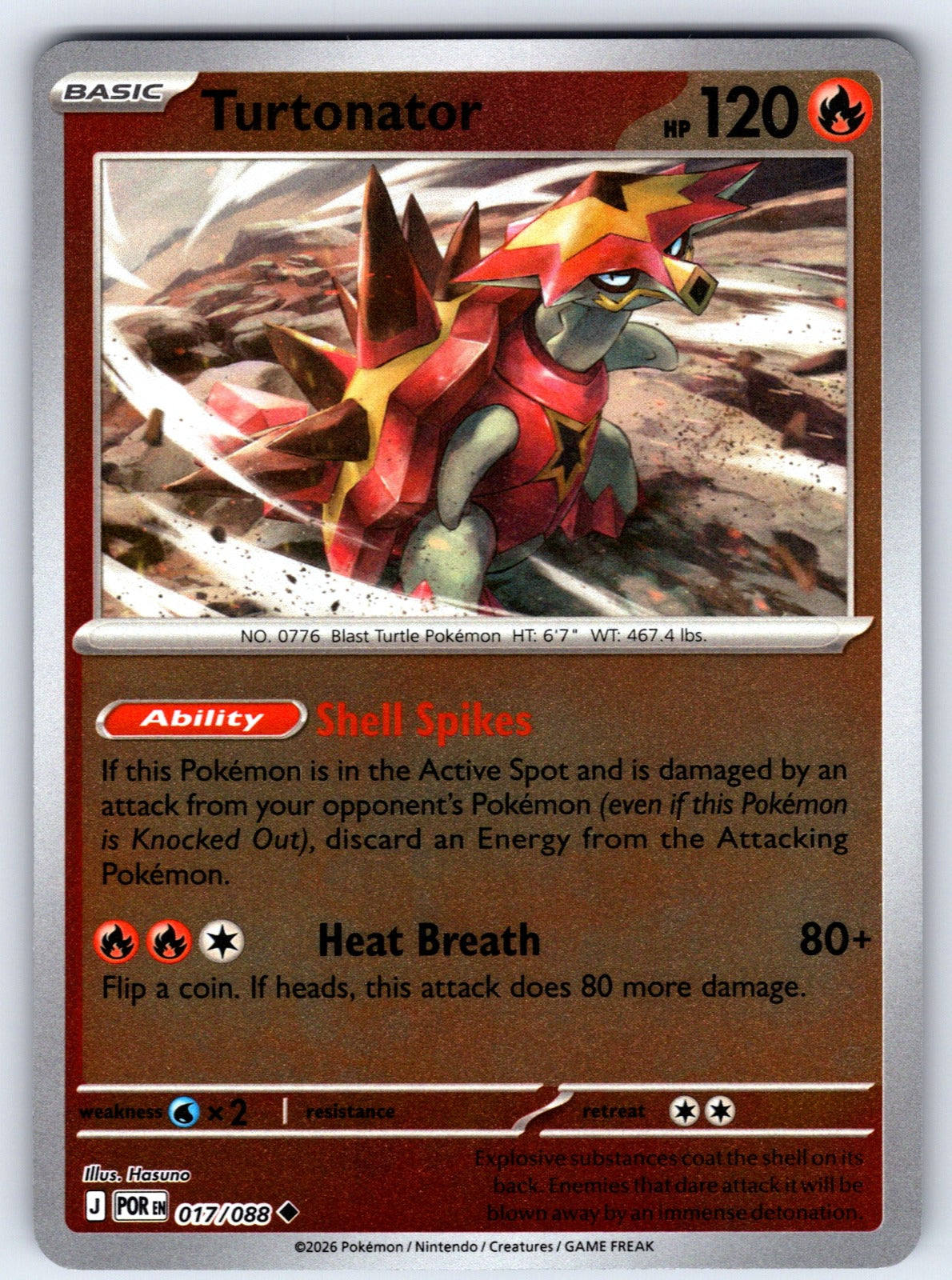 Turtonator Reverse Holo Uncommon ME03: Perfect Order 017/088 NM 2026