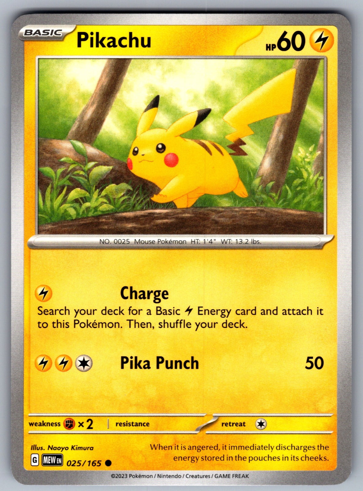 Pikachu Common SV: Scarlet & Violet 151 025/165 NM 2023