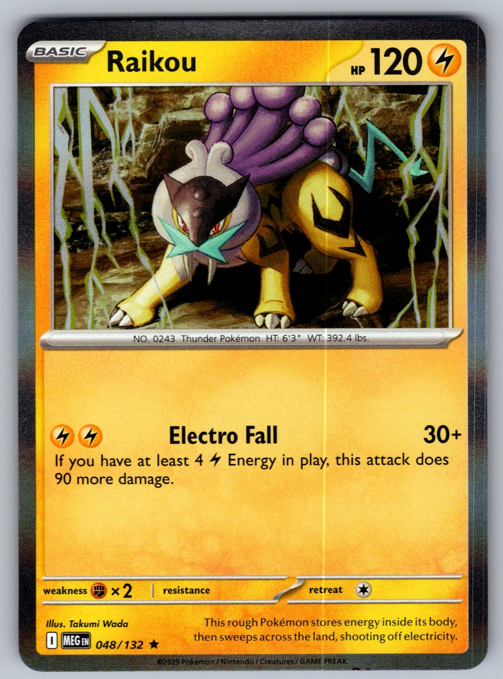 Raikou Holo Rare ME01: Mega Evolution 048/132 NM 2025
