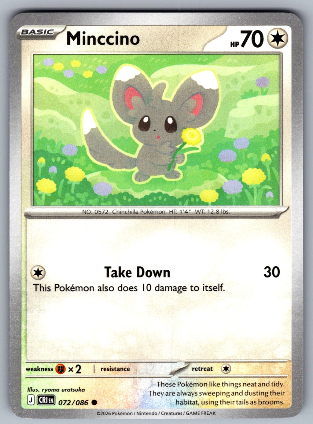 Minccino Common ME04: Chaos Rising 072/086 NM 2026