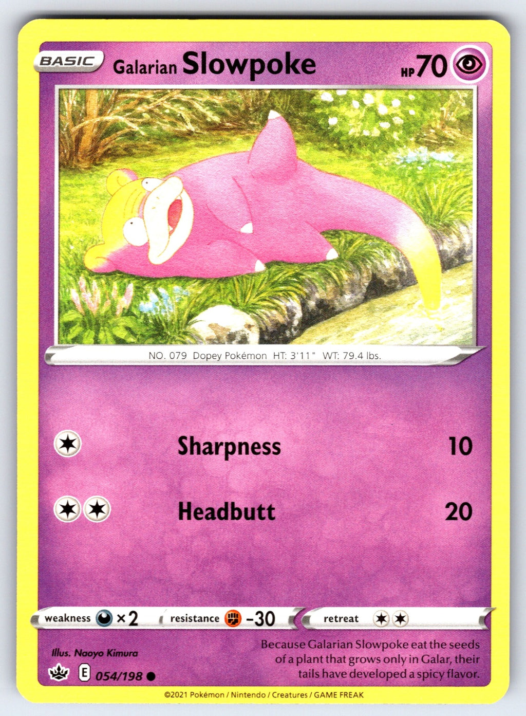 Galarian Slowpoke Common SWSH06: Chilling Reign 054/198 NM 2021