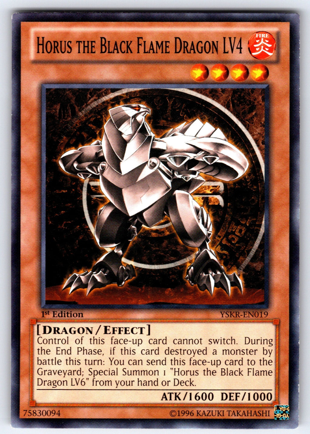 Horus the Black Flame Dragon LV4 Unlimited Common Starter Deck: Kaiba Reloaded Y