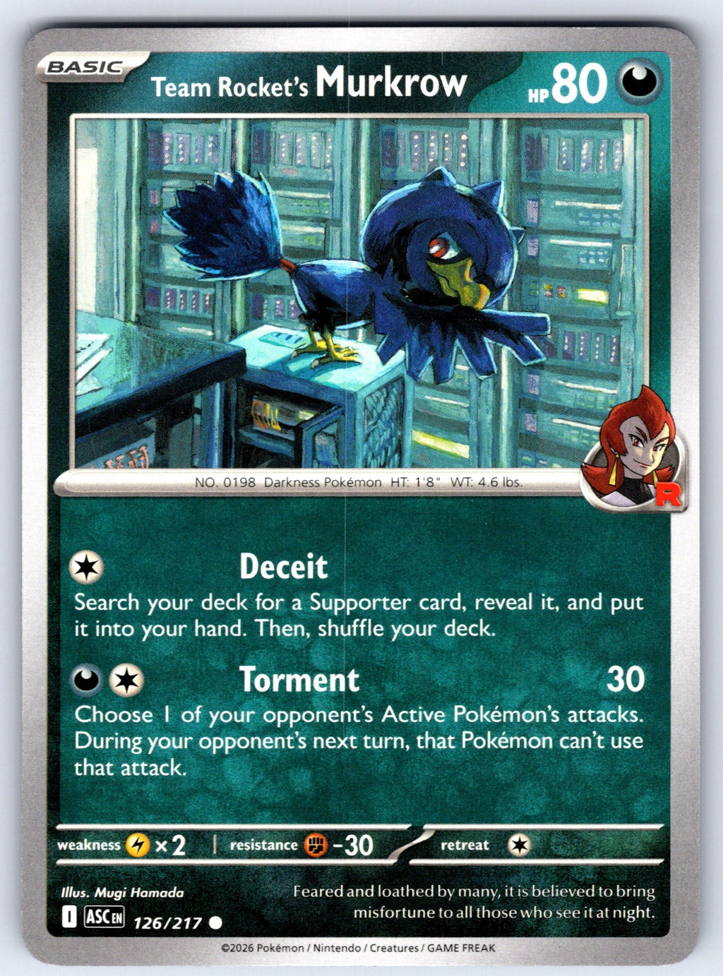 Team Rocket's Murkrow Common ME: Ascended Heroes 126/217 LP 2026