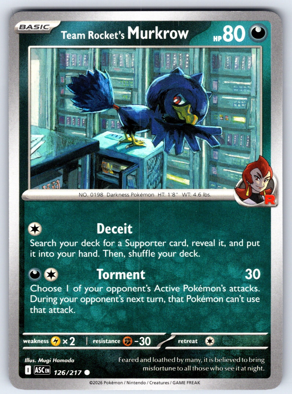 Team Rocket's Murkrow Common ME: Ascended Heroes 126/217 LP 2026