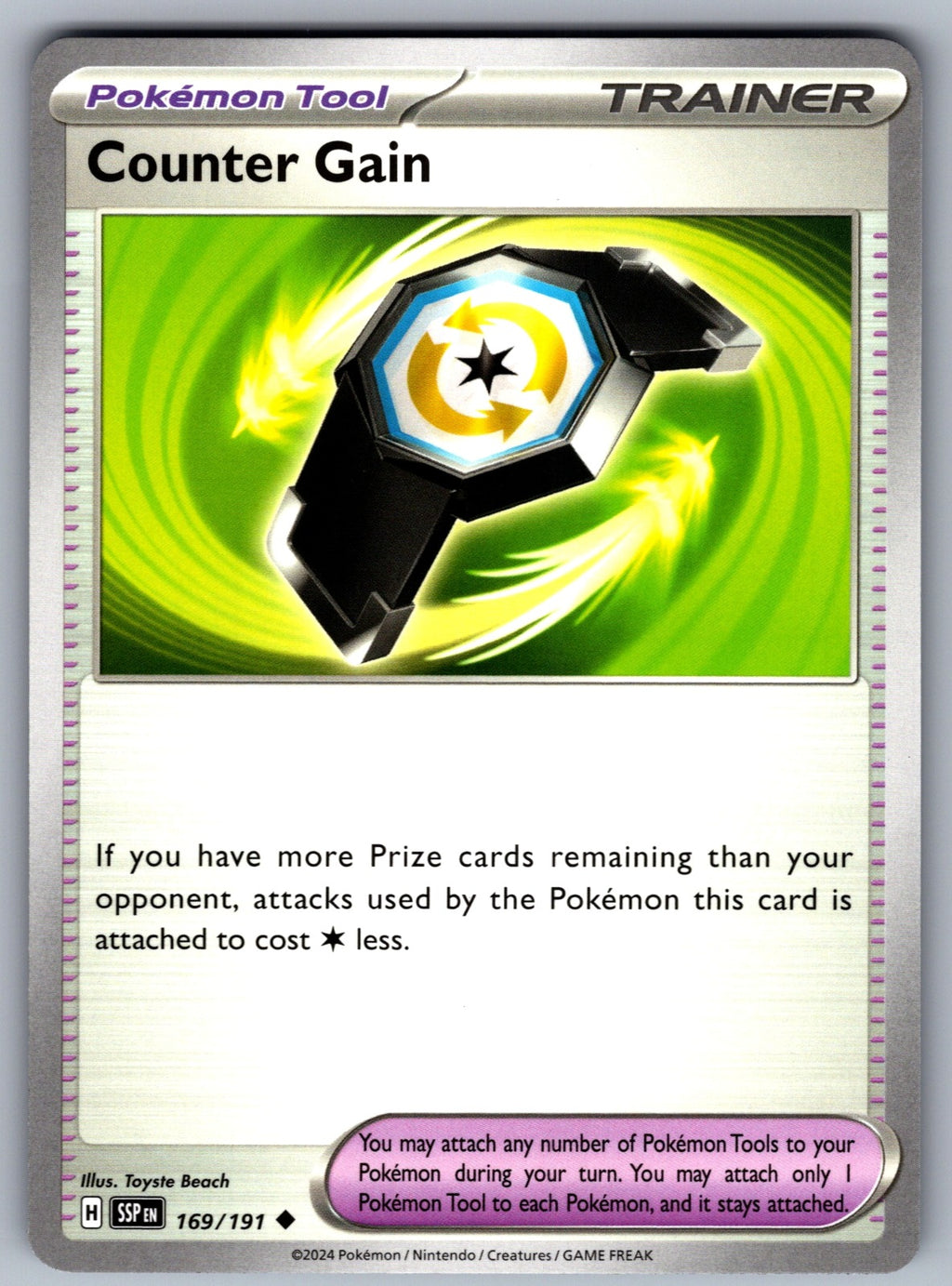 Counter Gain Uncommon SV08: Surging Sparks 169/191 NM 2024