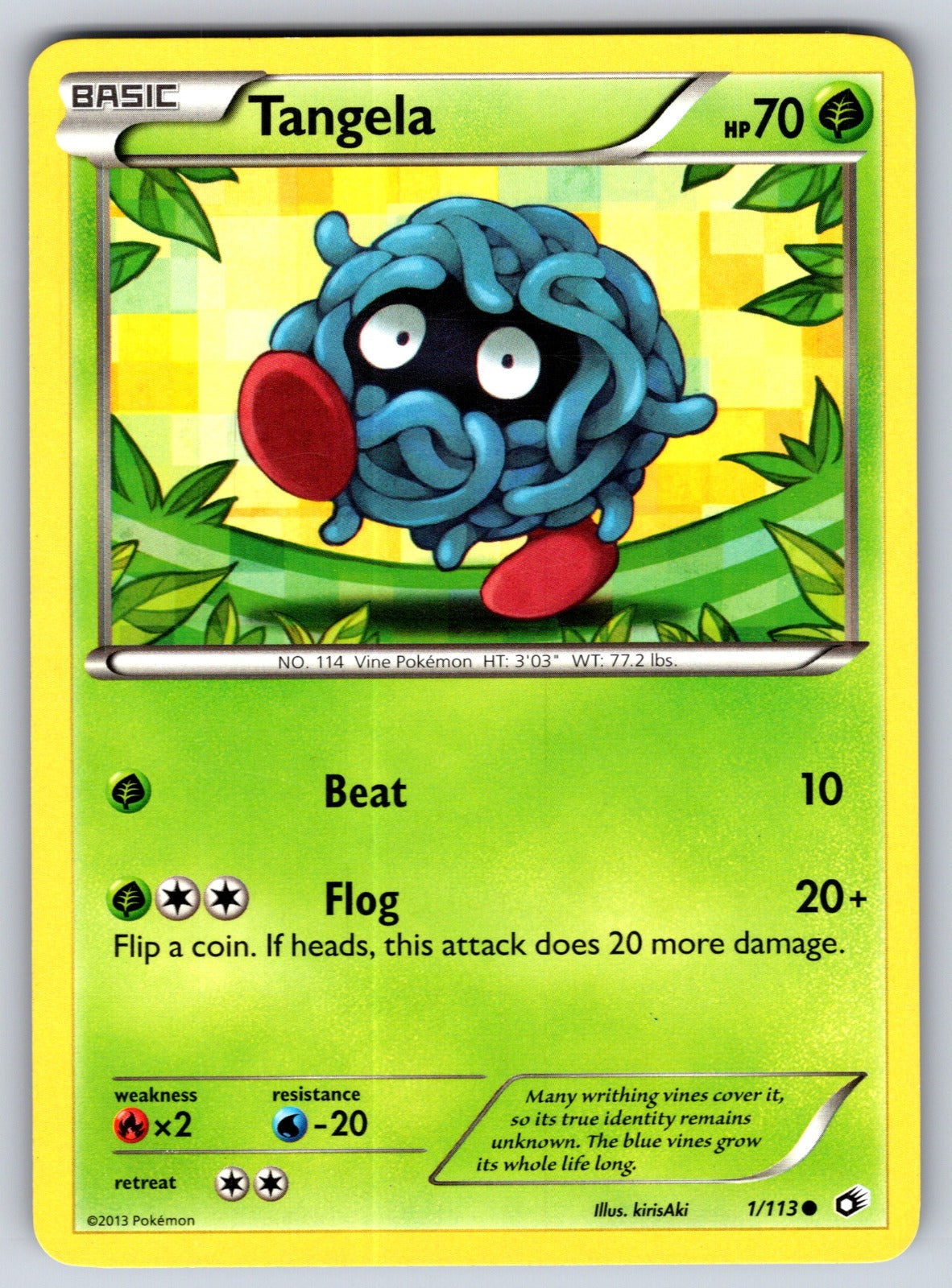 Tangela Common Legendary Treasures 1/113 LP 2013
