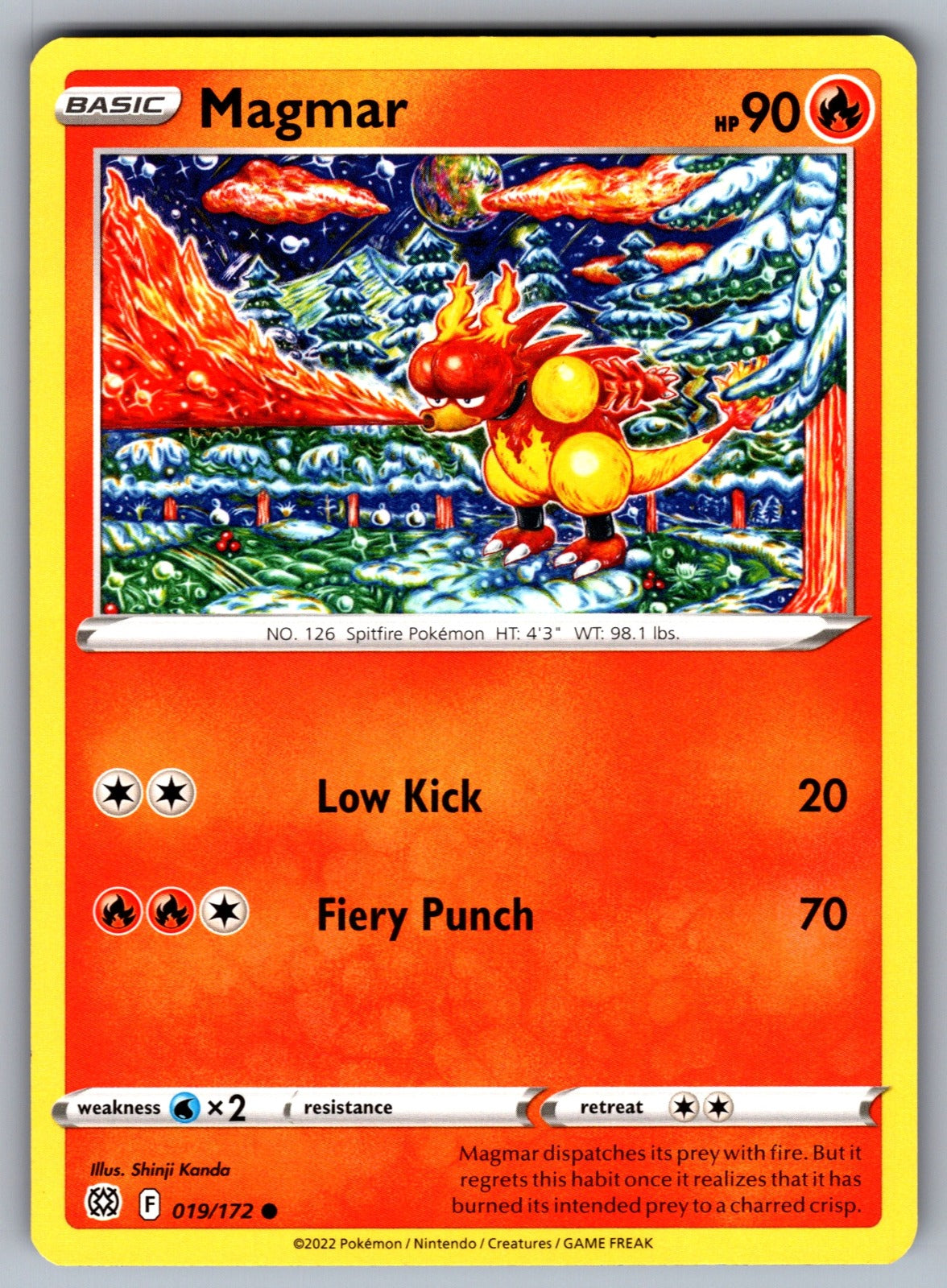 Magmar Common SWSH09: Brilliant Stars 019/172 NM 2022