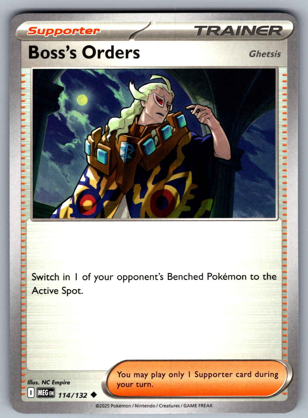 Boss's Orders [Ghetsis] Uncommon ME01: Mega Evolution 114/132 NM 2025