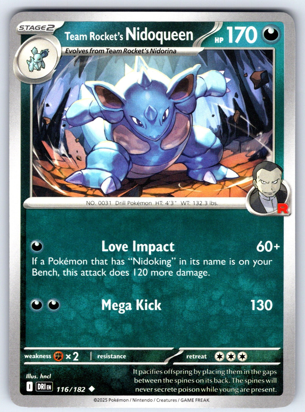 Team Rocket's Nidoqueen Uncommon SV10: Destined Rivals 116/182 NM 2025