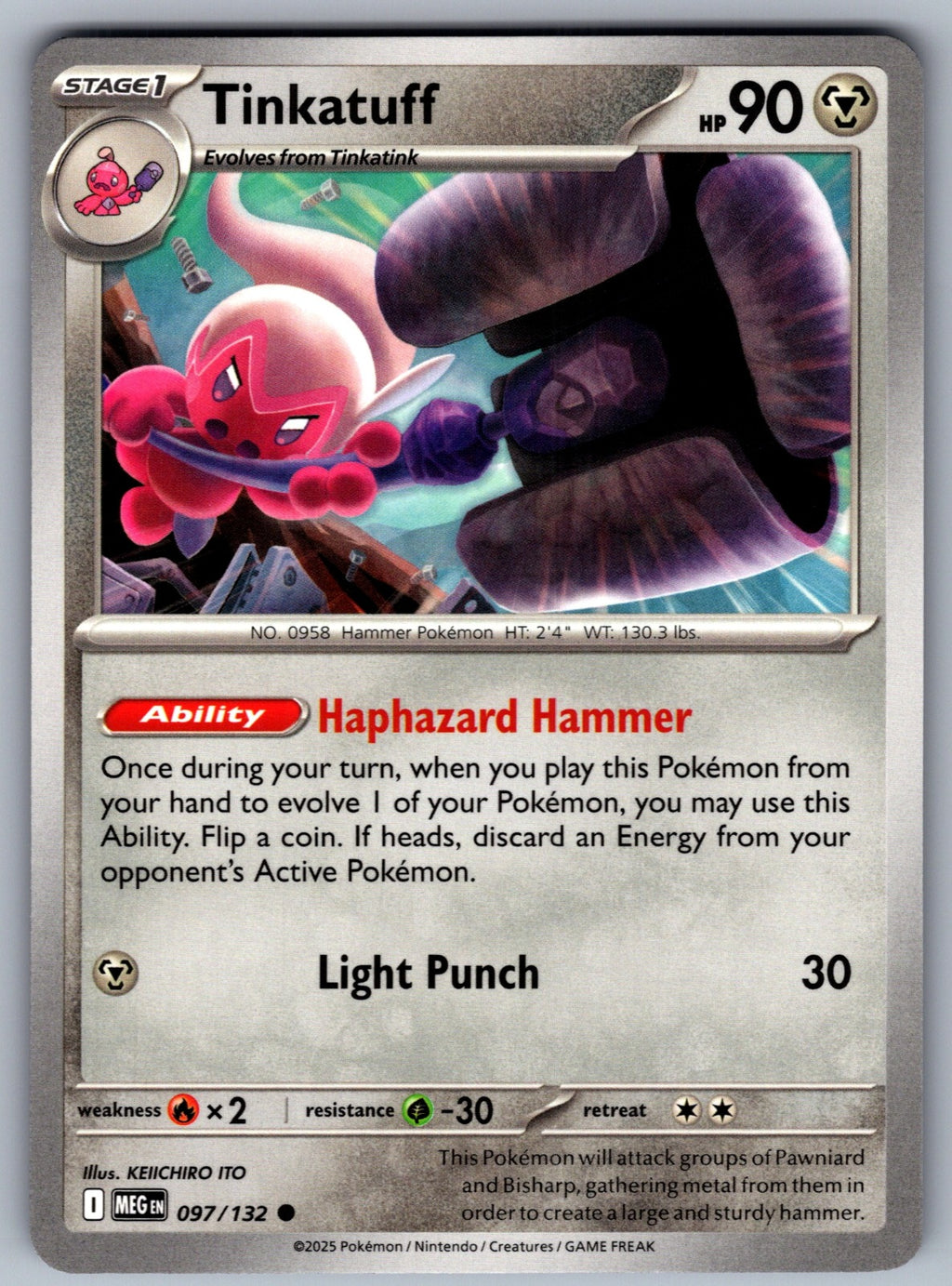 Tinkatuff Common ME01: Mega Evolution 097/132 NM 2025