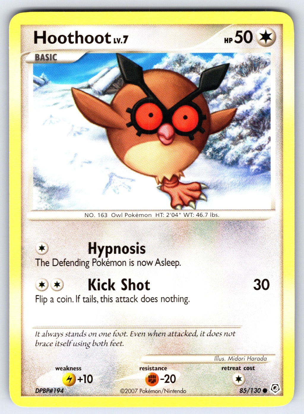 Hoothoot Common Diamond and Pearl 85/130 LP 2007