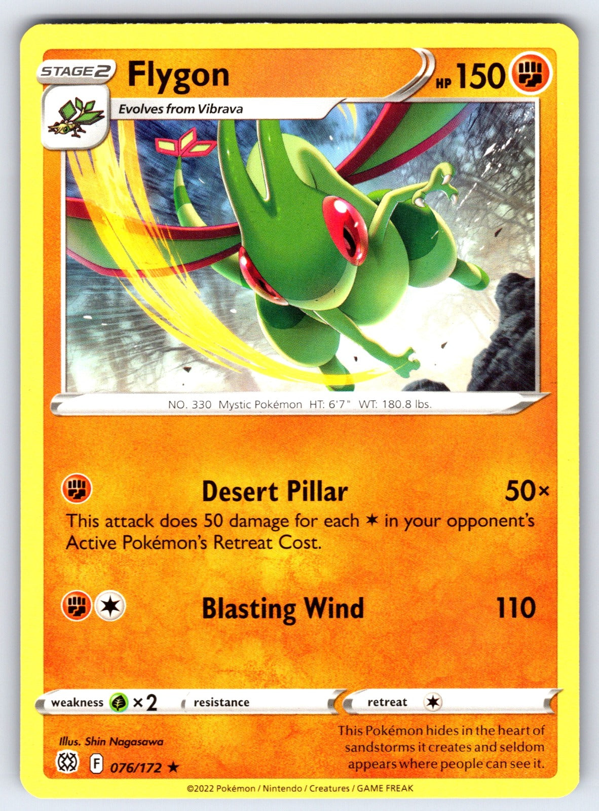 Flygon Rare SWSH09: Brilliant Stars 076/172 NM 2022
