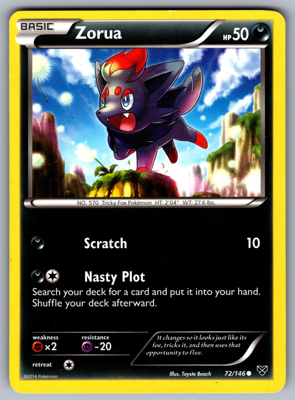 Zorua Common XY Base Set 72/146 LP 2014