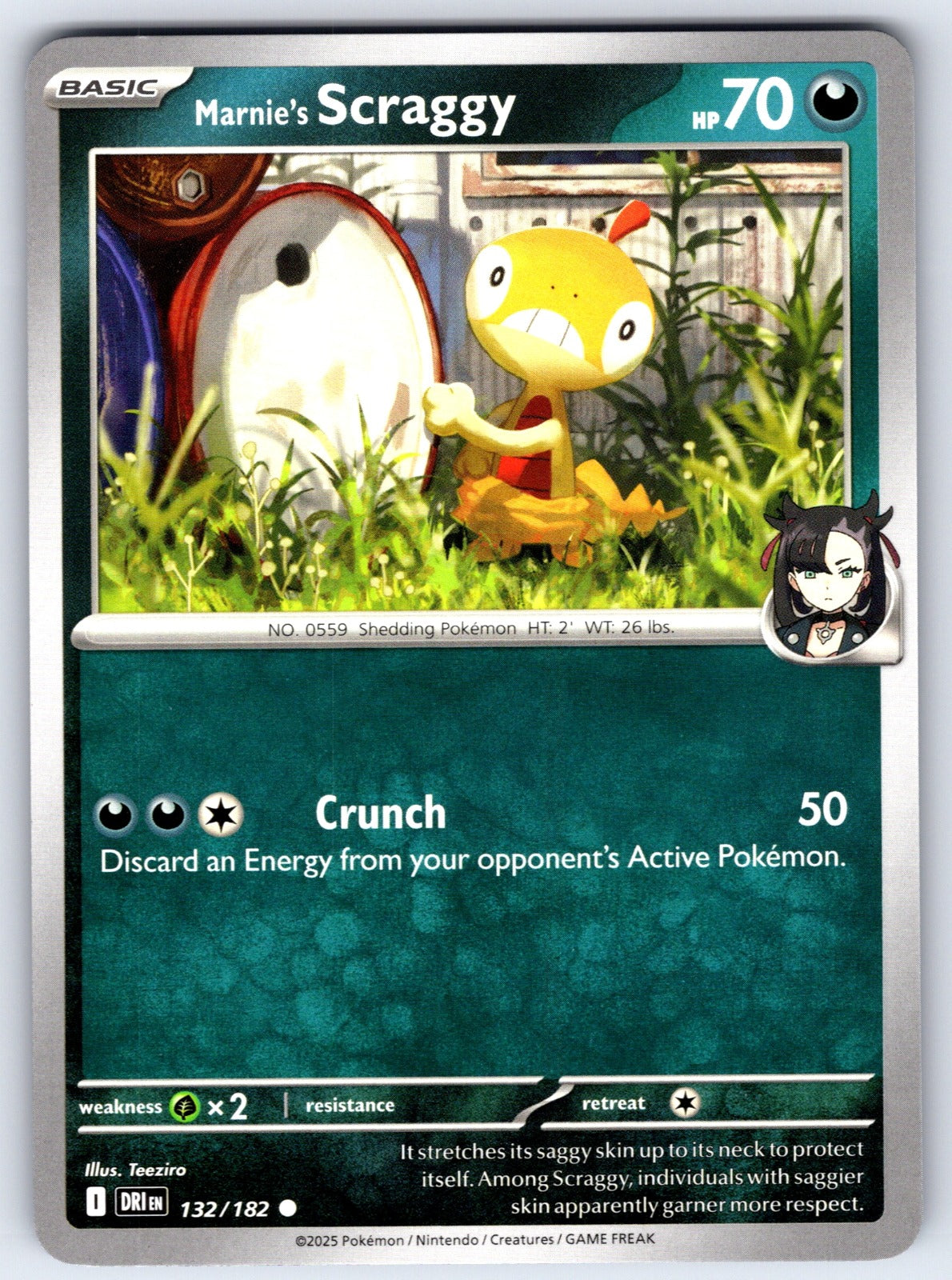 Marnie's Scraggy Common SV10: Destined Rivals 132/182 NM 2025