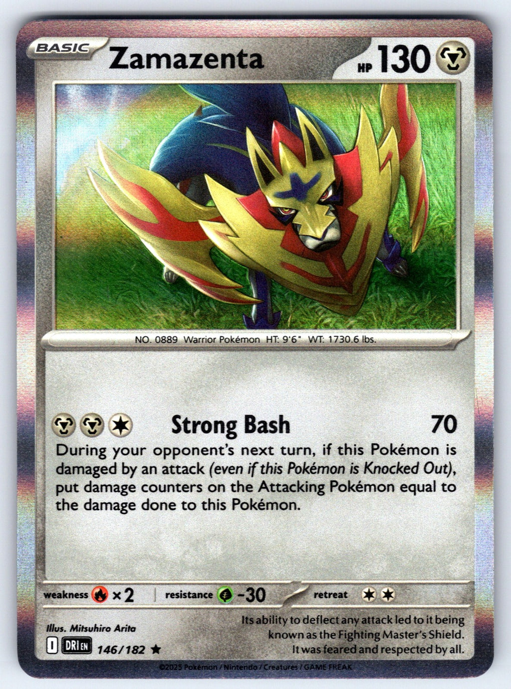 Zamazenta Holo Rare SV10: Destined Rivals 146/182 NM 2025